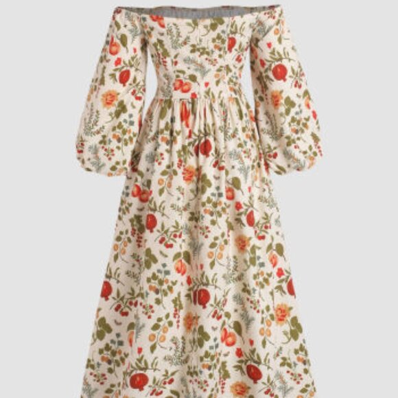 Fruit & Floral Off-shoulder Slit Maxi Dress - Picture 2 of 5